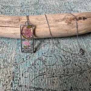 Autumn's Accessories Silver and Pink Floral Necklace